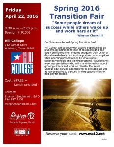 Spring 2016 Transition Fair